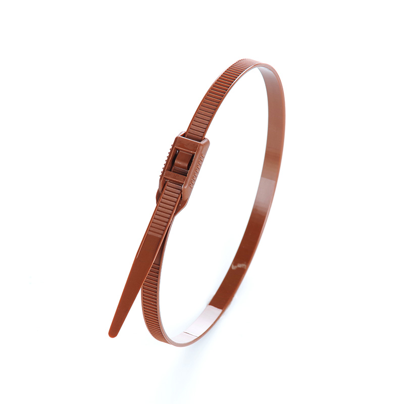 Стяжка кабельная с низким профилем замка 8x400 светло-коричневый (100шт) APRO - Изображение 2