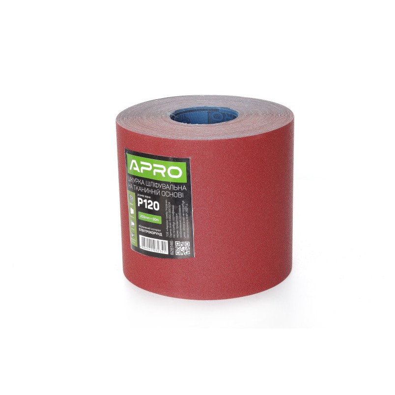 Бумага шлифовальная P120 рулон 200мм*50м (тканевая основа) APRO