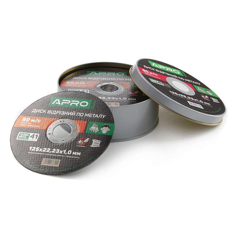 Диск отрезной по металлу в кейсе 125х1.0х22.2 мм (25 шт в кейсе, цена за кейс) APRO