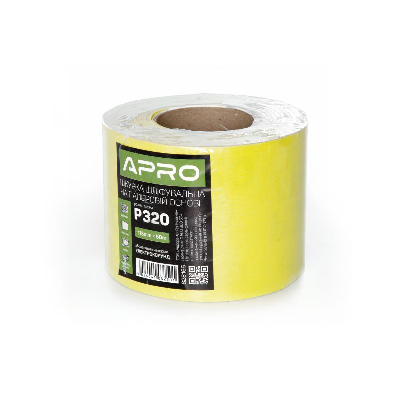 Папір шліфувальний APRO P320 115мм*50м рулон (паперова основа) - Зображення 2
