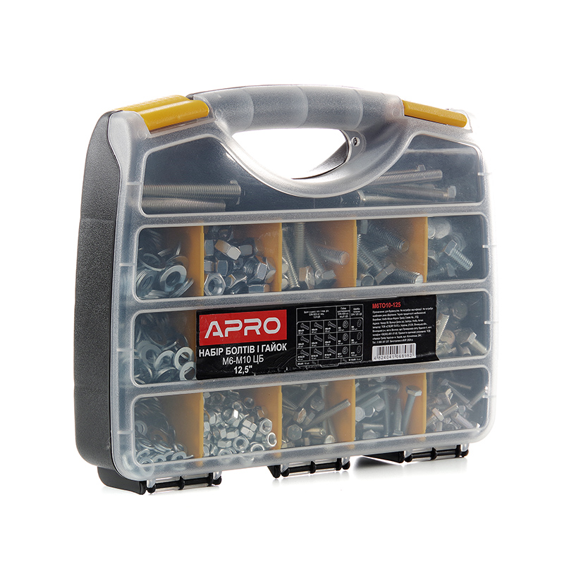 Набор болтов и гаек M6–M10 ЦБ 12,5'' 320х260х60мм APRO