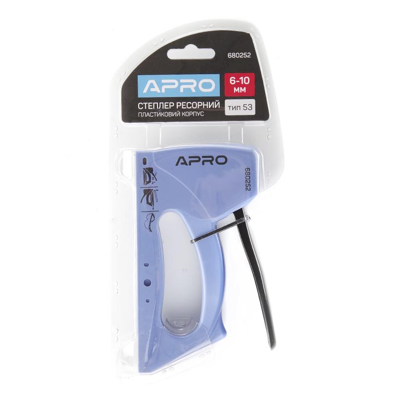 Степлер рессорный для скобы 6-10мм пластиковый корпус APRO
