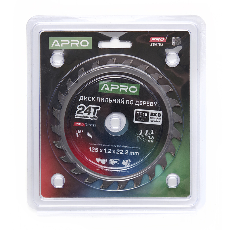 Диск пильный по дереву 125х22.2мм 24Т APRO PRO