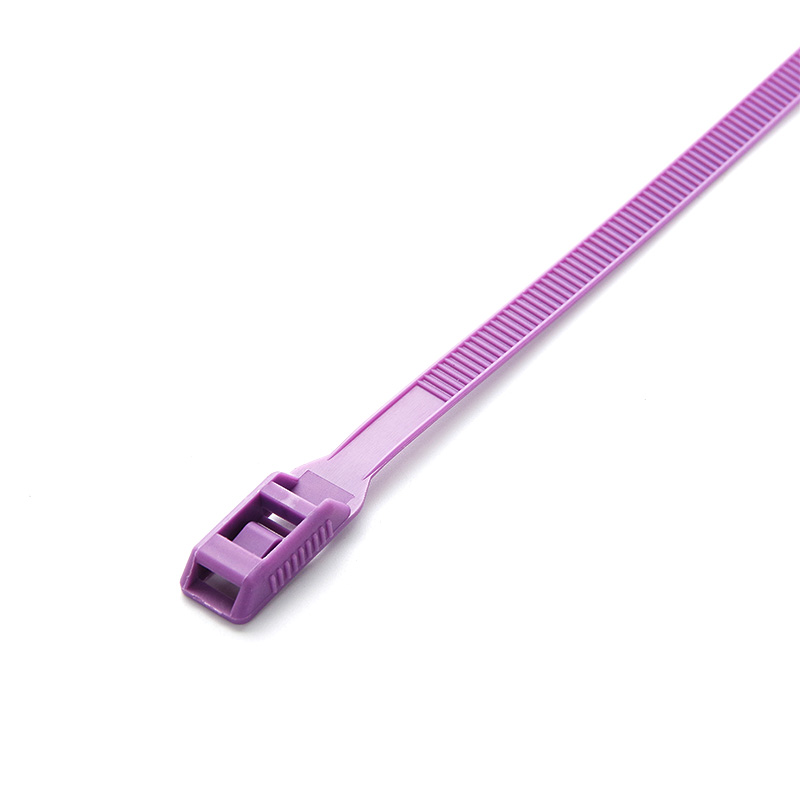 Стяжка кабельна з низьким профілем замку 8x400 фіолетовий (100шт) APRO