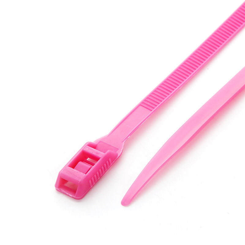 Стяжка кабельна з низьким профілем замку 8x400 рожевий (100шт) APRO - Зображення 4