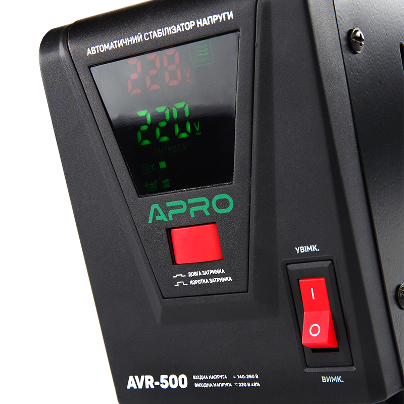 Стабілізатор напруги релейний AVR-500, 400Вт APRO - Зображення 3