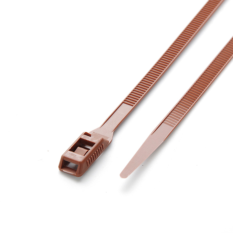 Стяжка кабельна з низьким профілем замку 8x400 світло-коричневий (100шт) APRO - Зображення 6