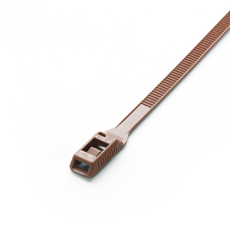 Стяжка кабельна з низьким профілем замку 8x400 коричневий (100шт) APRO