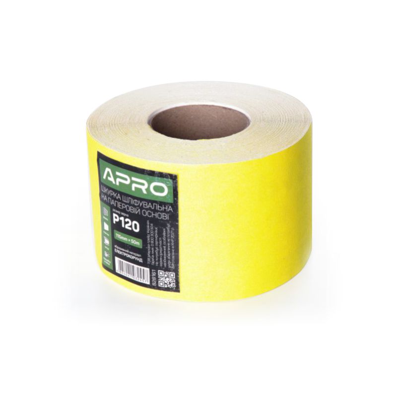 Папір шліфувальний APRO P120 115мм*50м рулон (паперова основа)