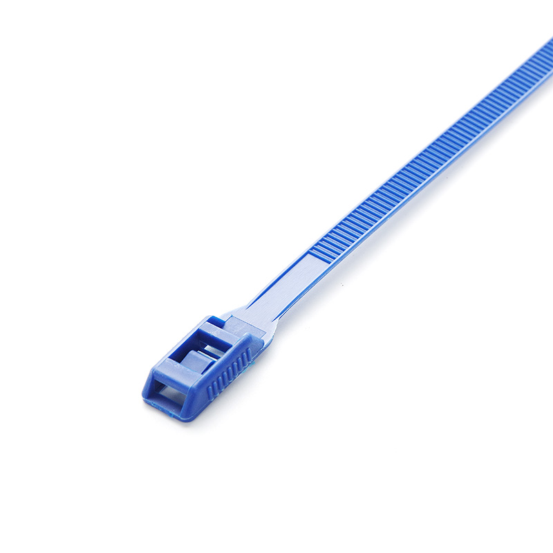 Стяжка кабельна з низьким профілем замку 8x400 синій (100шт) APRO