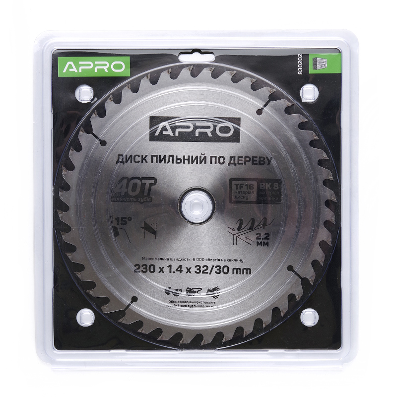 Диск пильный по дереву 230х32(30)х40Т APRO