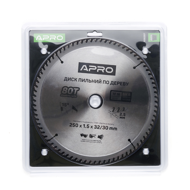 Диск пильный по дереву 250х32(30)х80Т APRO