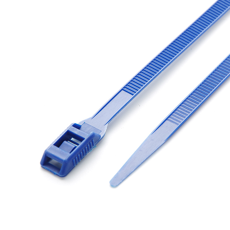 Стяжка кабельна з низьким профілем замку 8x400 синій (100шт) APRO - Зображення 2