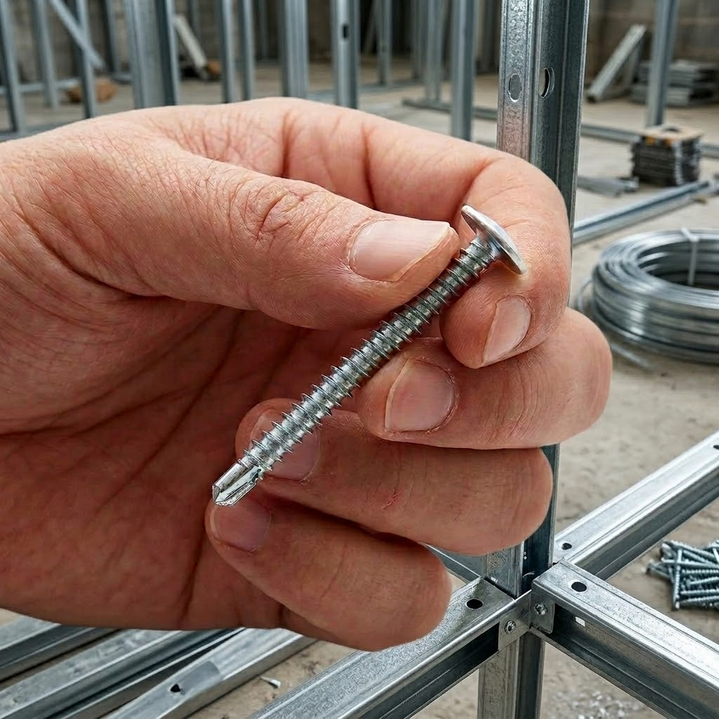 Саморіз з пресшайбою 4,2×25 зі свердлом, білий цинк APRO