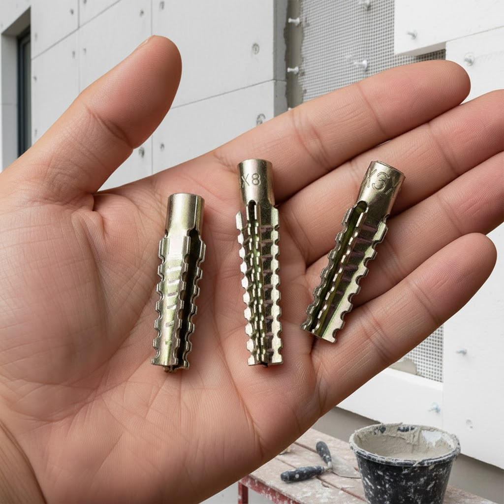 Дюбель металевий 8×60 мм без бортика, жовтий цинк