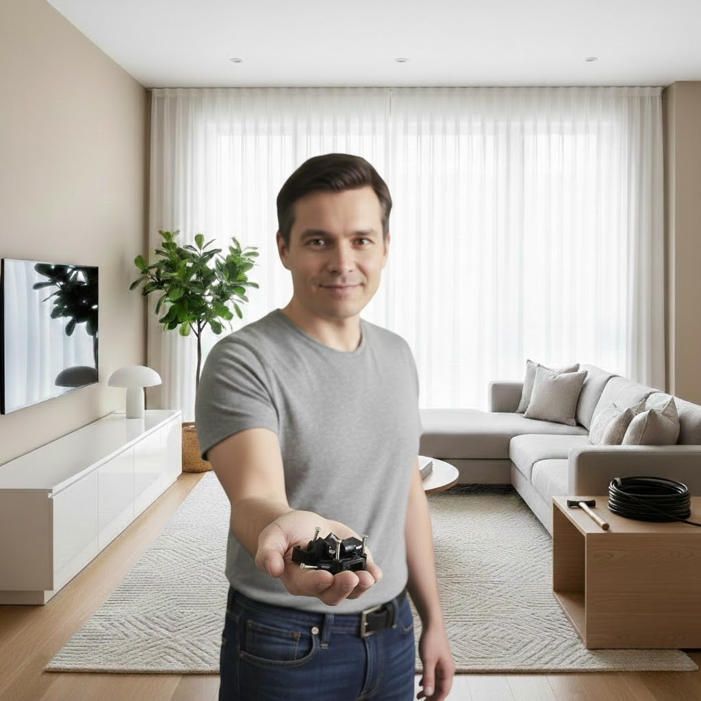 Кабельна кліпса плоска 6×5,5 мм чорна APRO