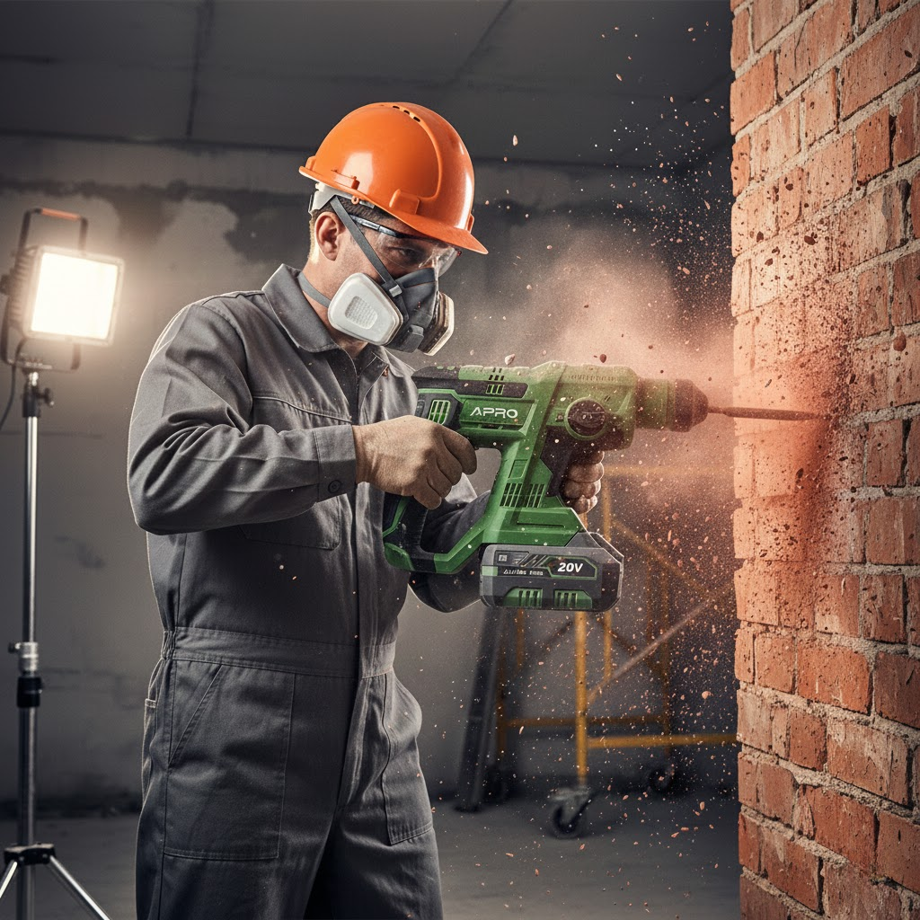 перфоратор безщіточний APRO 20CBH, SDS+, 3 Дж – компактний і потужний