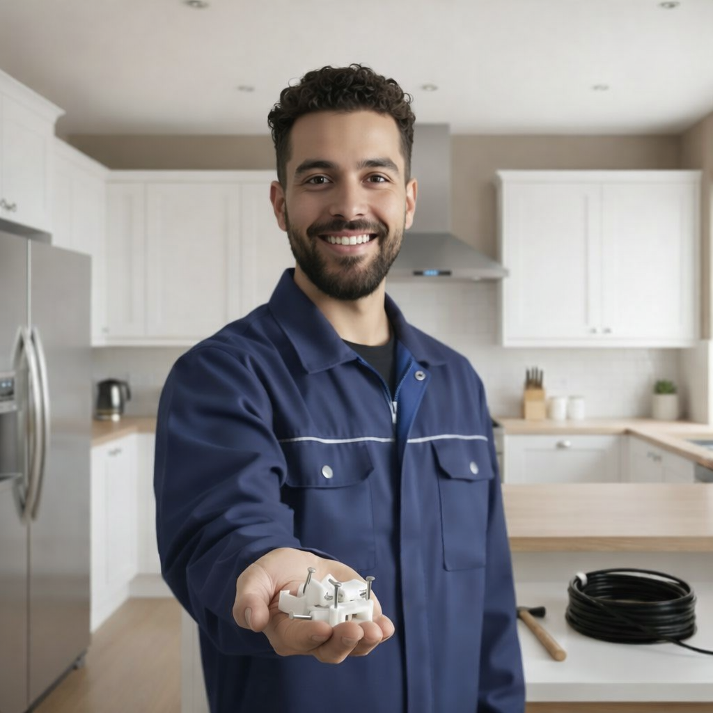 Кабельна кліпса пласка 12 мм біла APRO