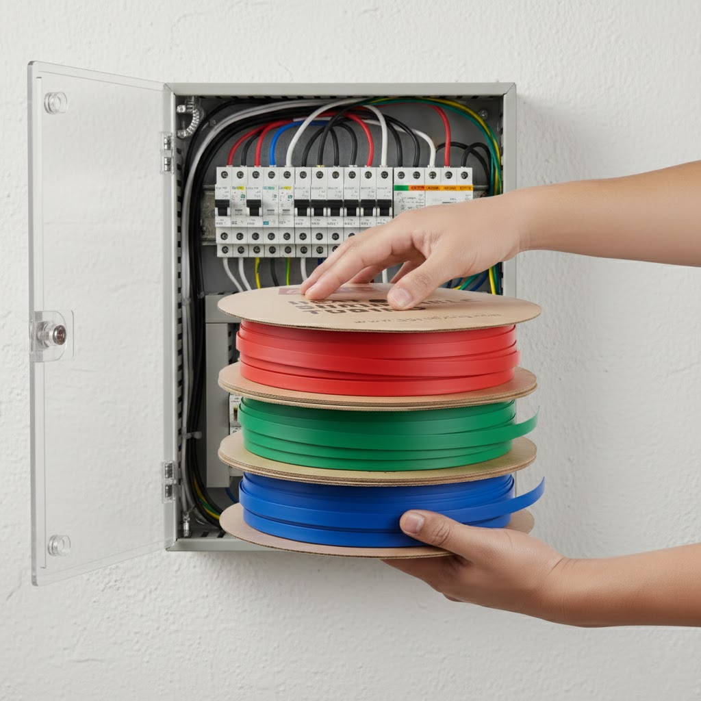 Термозбіжна трубка 16 мм синя APRO бухта 100 м