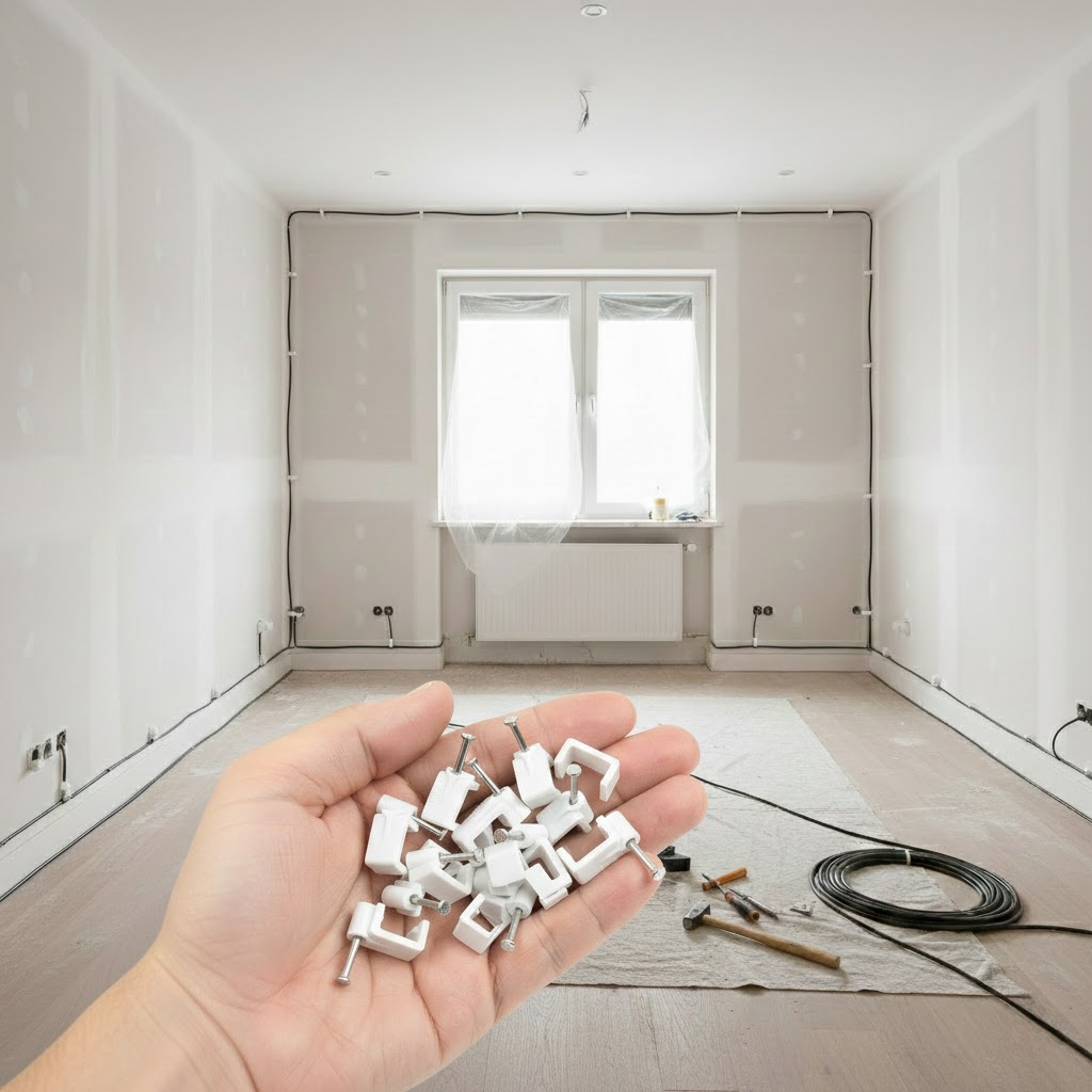 Кабельна кліпса APRO пласка 12 мм у використанні