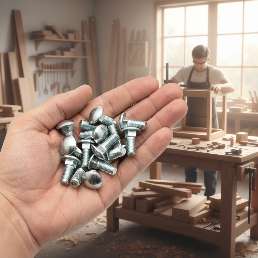 Болт DIN 603 М8x50 білий цинк APRO (ящик 600шт)