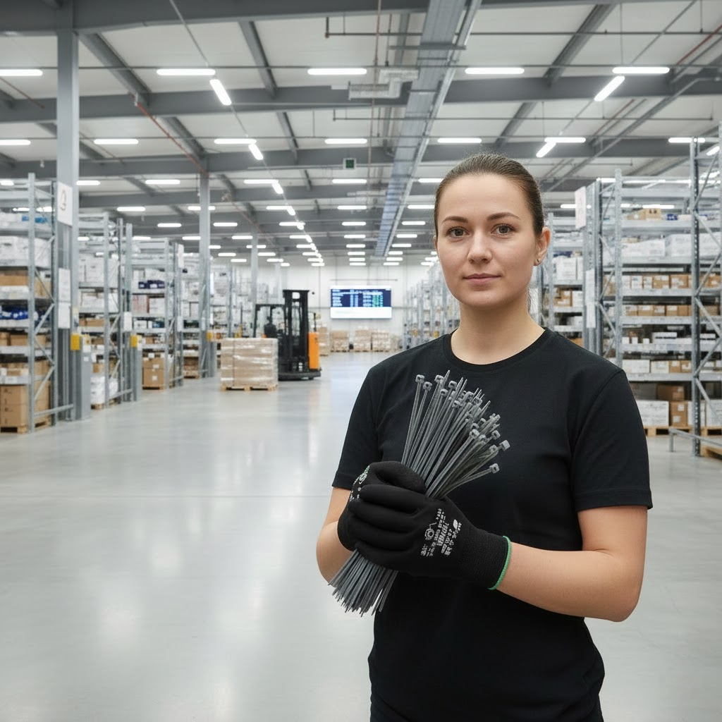 Кабельная стяжка 4x300 серая APRO для колпаков авто