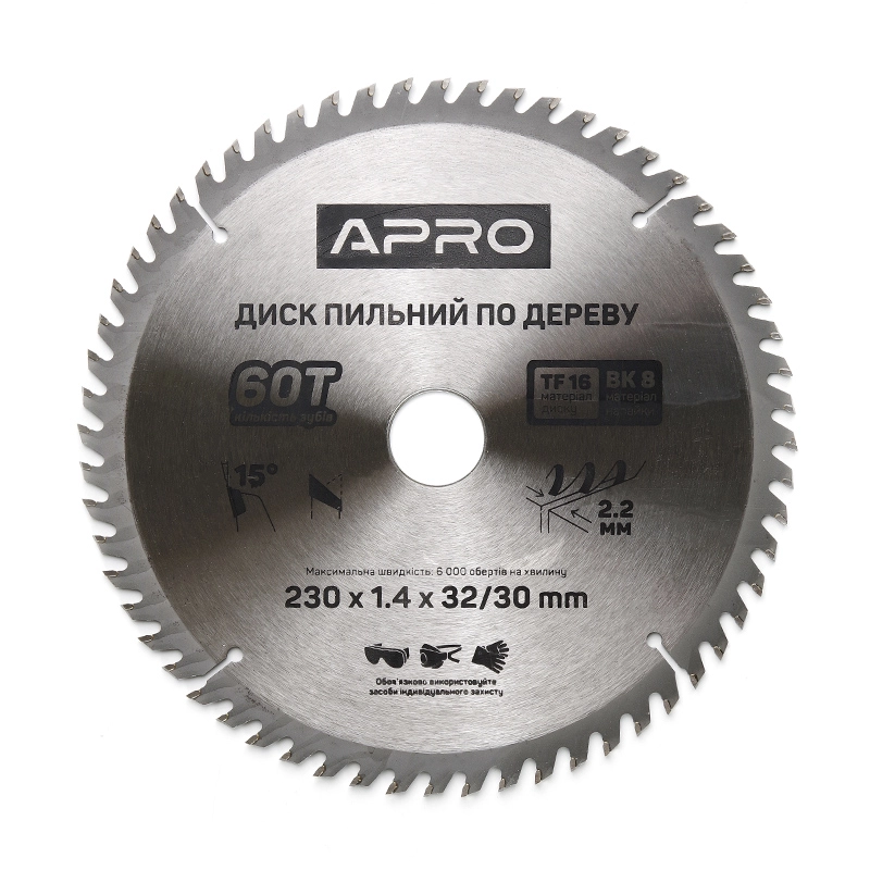 Диск пильний по дереву 230х32(30)х60Т APRO