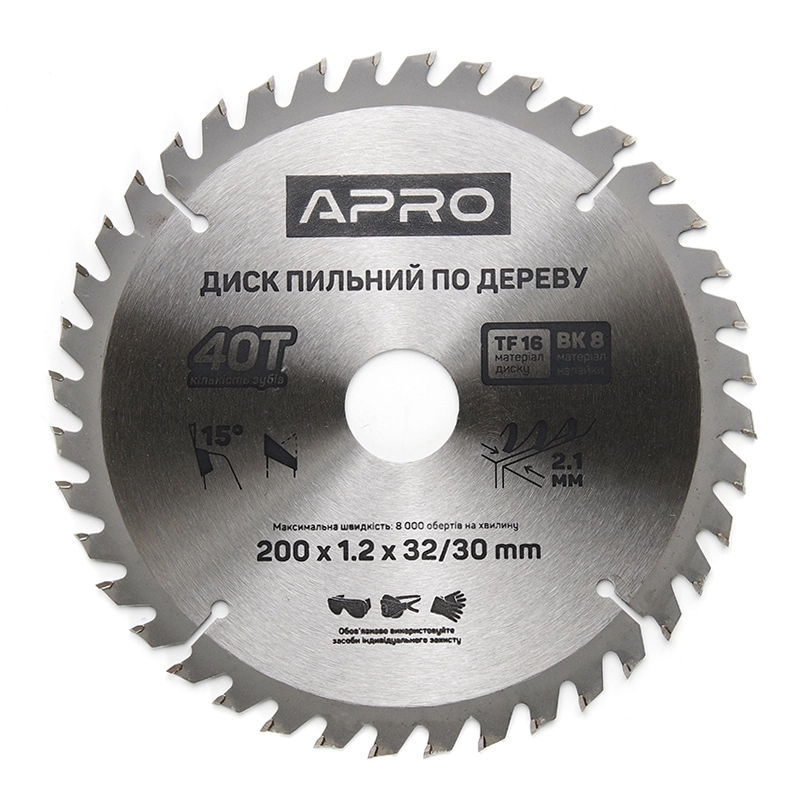 Диск пильний по дереву 200х32(30)х40Т APRO