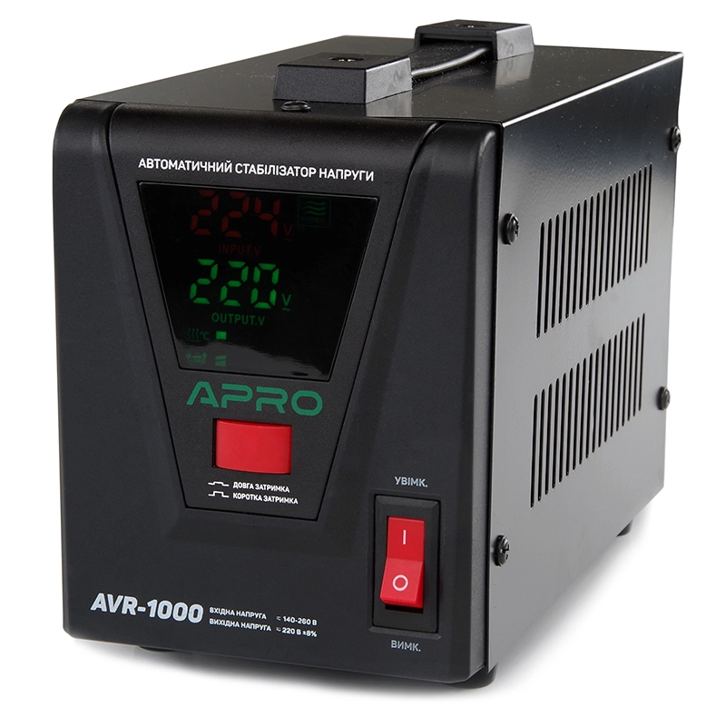 Стабілізатор напруги релейний AVR-1000, 800Вт APRO - Зображення 2