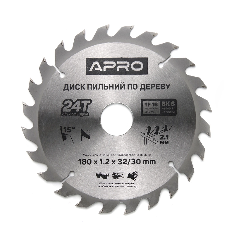 Диск пильний по дереву 180х32(30)х24Т APRO