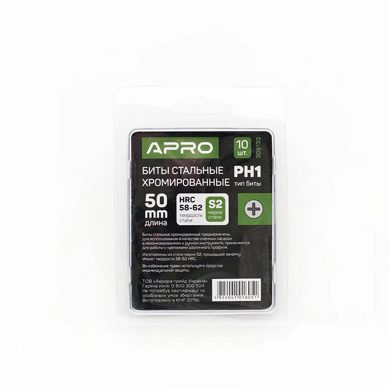 Біта РH1*50мм хром (10шт/уп) APRO - Зображення 6
