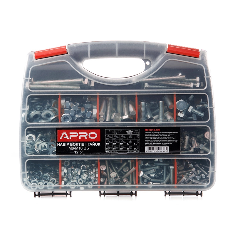 Набор болтов и гаек M6–M10 ЦБ 12,5'' 320х260х60мм APRO