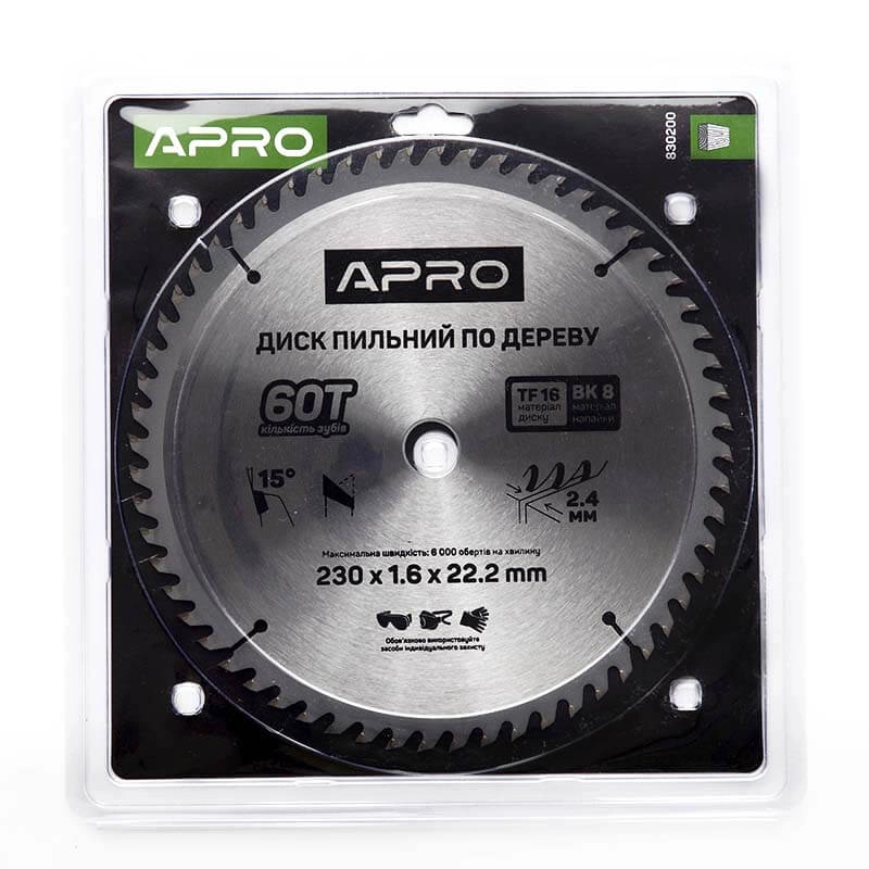 Диск пиловий до дерева 230х22,2х60T APRO - Зображення 5