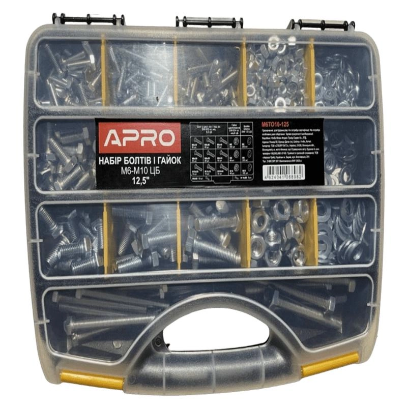 Набір болтів і гайок M6–M10 ЦБ 12,5'' 320х260х60мм APRO [1]