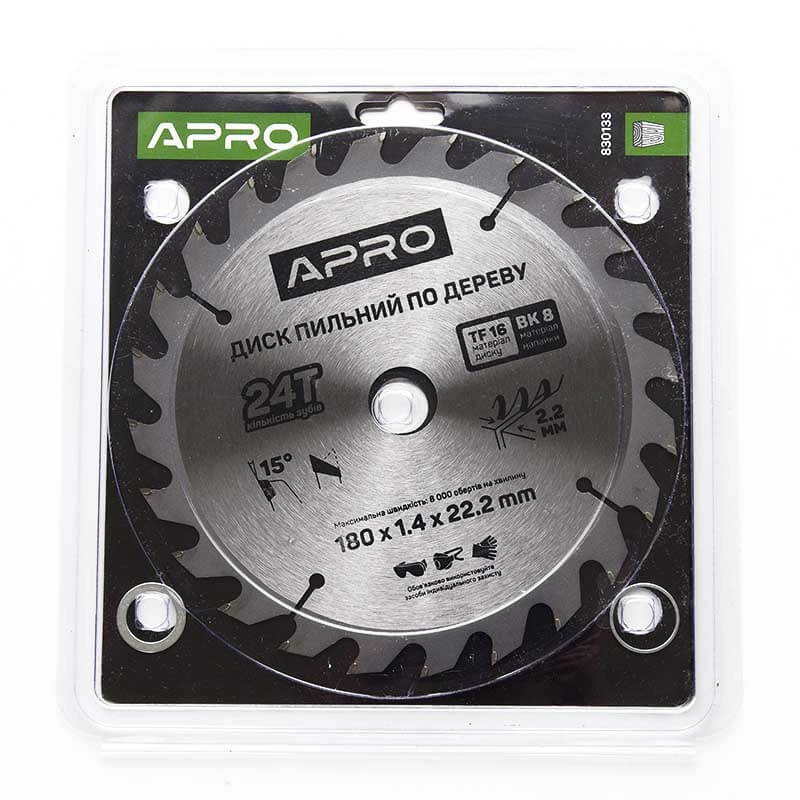 Диск пильный по дереву 180х22,2х24T APRO - Изображение 5