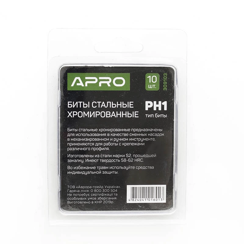Біта РH1*25мм хром (10шт/уп) APRO - Зображення 6