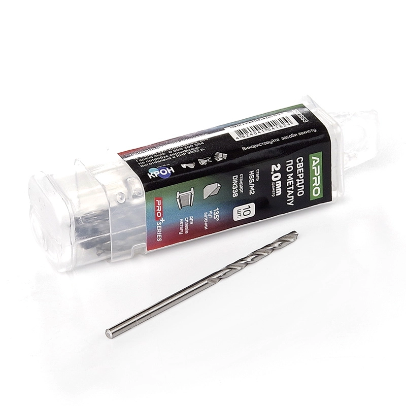 Сверло по металлу HSS/M2 (6542) Ø2,0мм (тубус, кратно 10шт) PRO APRO - Изображение 2