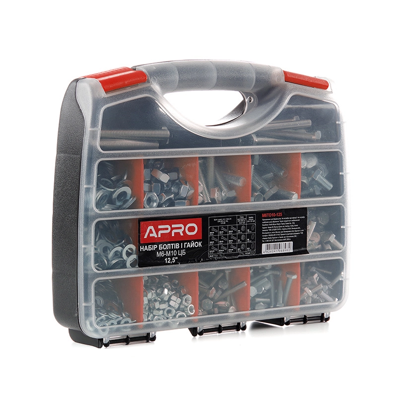 Набор болтов и гаек M6–M10 ЦБ 12,5'' 320х260х60мм APRO [1]