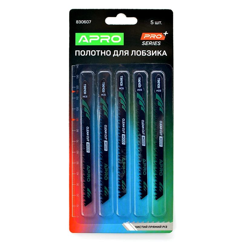 Полотно для лобзика (дерево) 116/90мм 3 мм 8TPI чистий прямий різ T301CD APRO - Зображення 2
