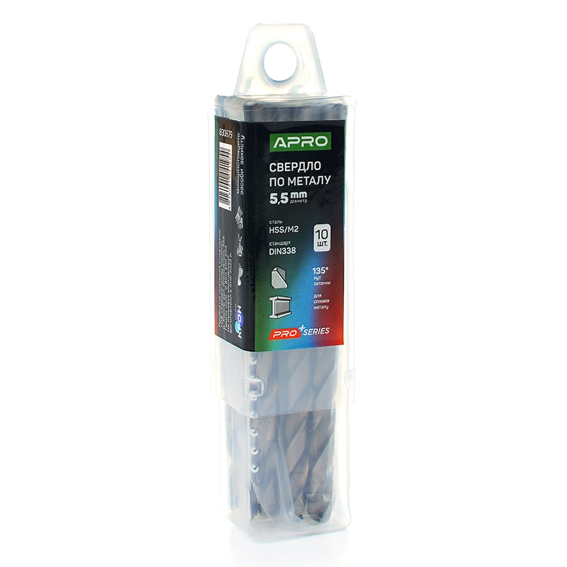 Сверло по металлу HSS/M2 (6542) Ø5,5мм (тубус, кратно 10шт) PRO APRO - Изображение 2