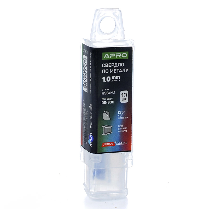 Сверло по металлу HSS/M2 (6542) Ø1,0мм (тубус, кратно 10шт) PRO APRO - Изображение 2