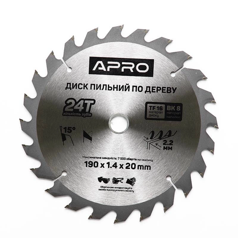 Диск пиловий до дерева 190х20х24T APRO