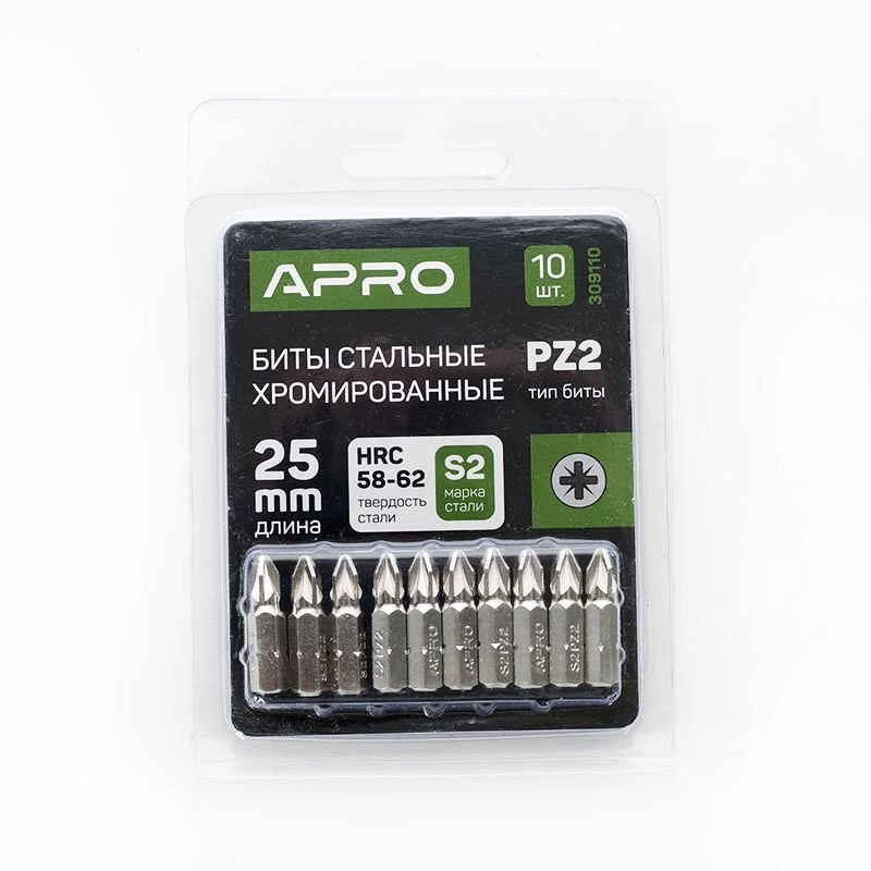 Біта РZ2*25мм хром (10шт/уп) APRO