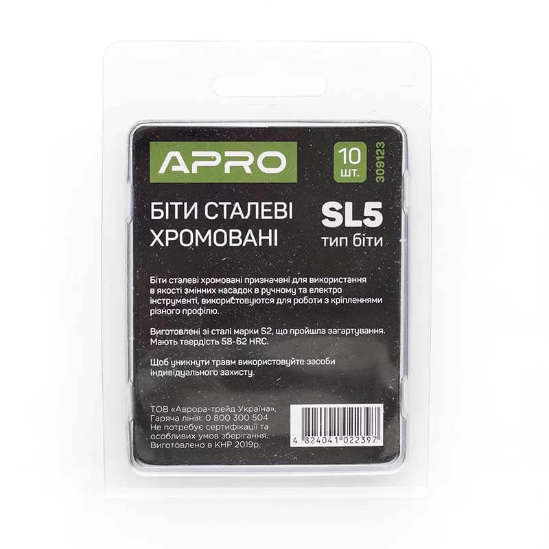 Біта SL5*25мм хром, 10шт/уп APRO - Зображення 6