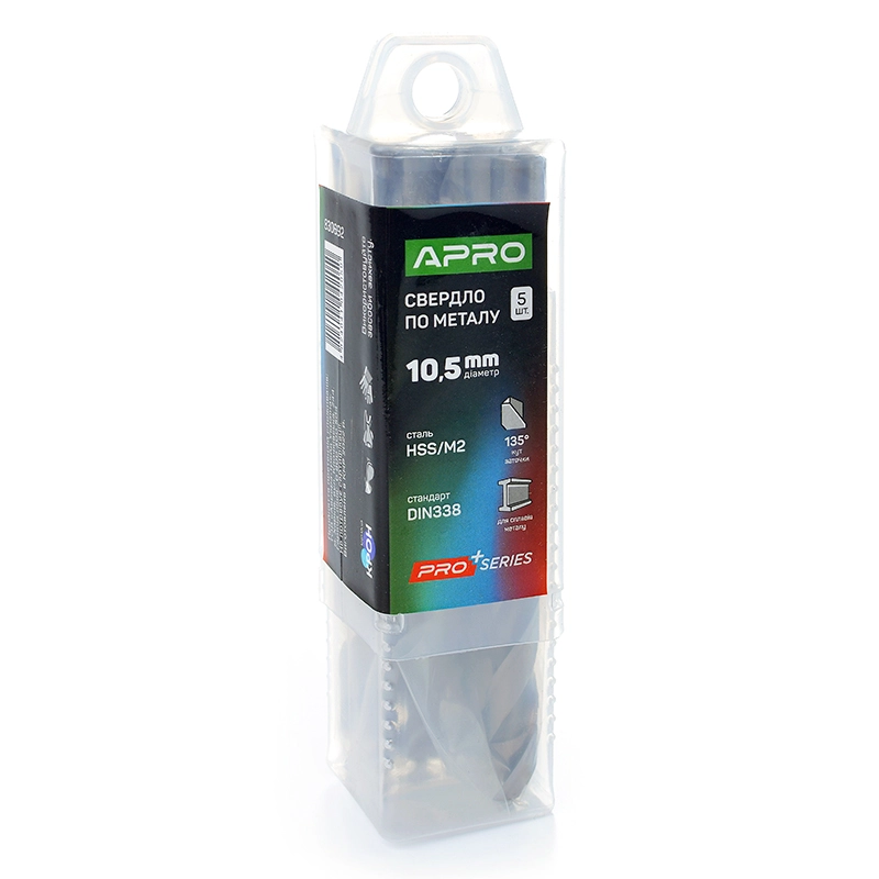 Свердло по металу HSS/M2 (6542) Ø10,5мм (тубус, кратно 5шт) PRO APRO - Зображення 2