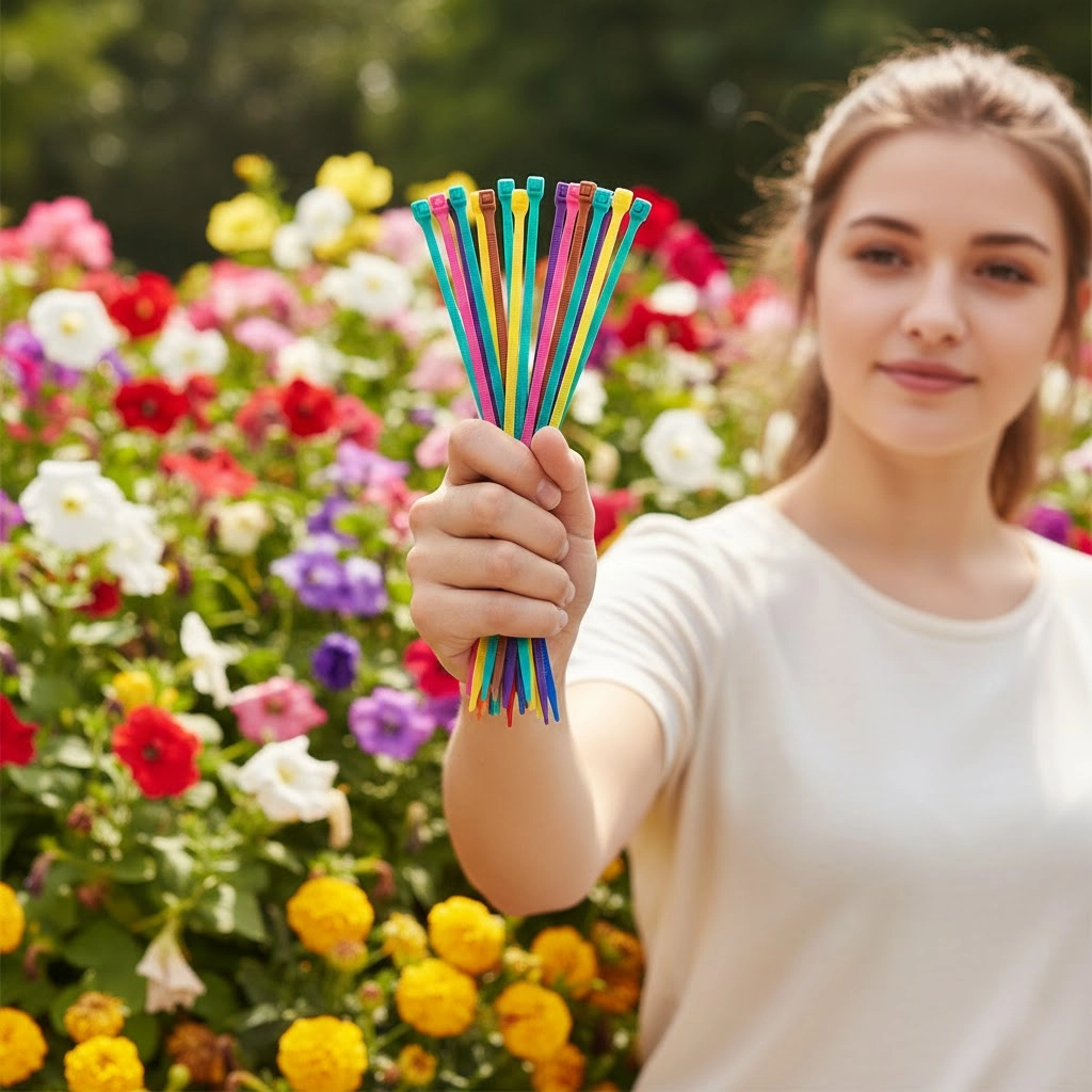 Стяжка кабельна з низьким профілем замку 8x400 салатова APRO