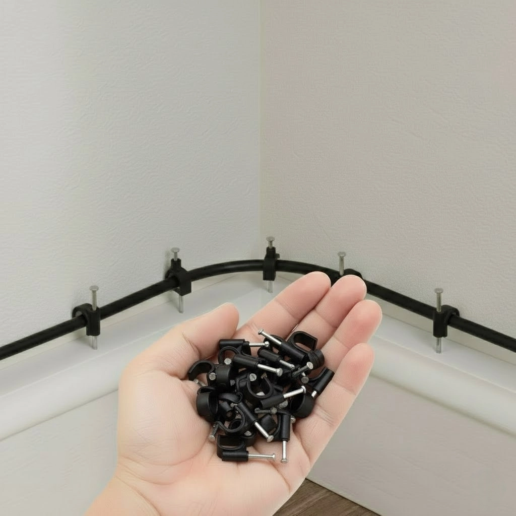 Кабельна кліпса кругла 14 мм чорна APRO