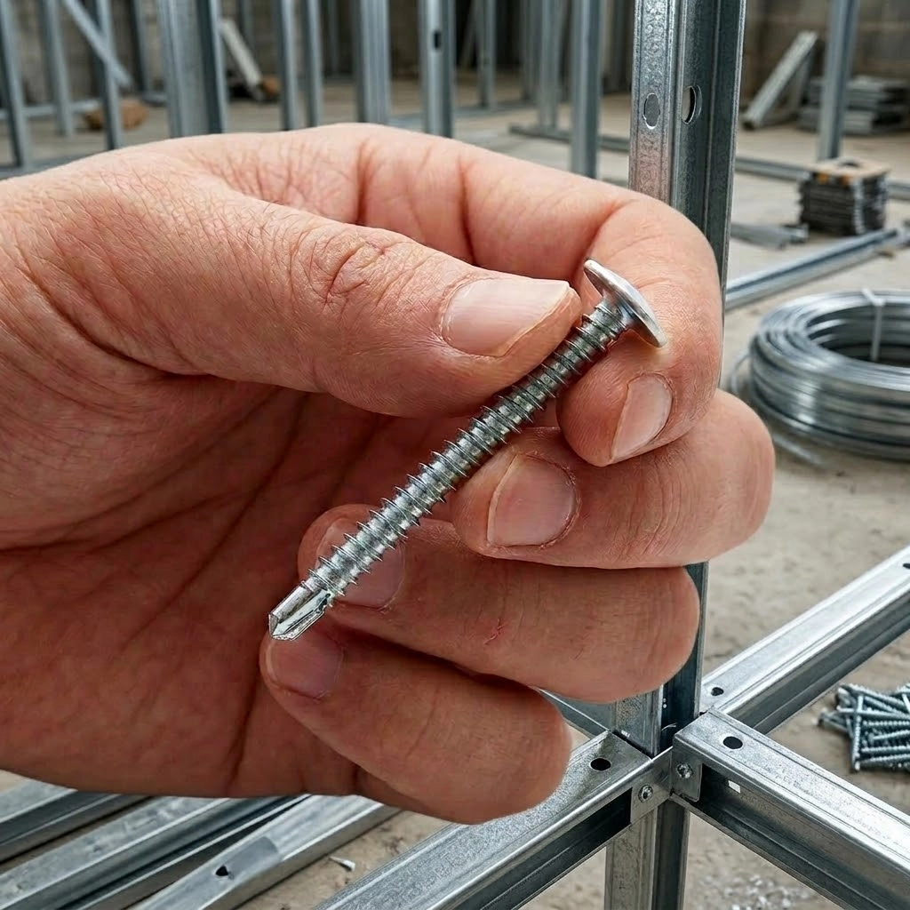Саморіз з пресшайбою 4,2×19 зі свердлом, білий цинк APRO