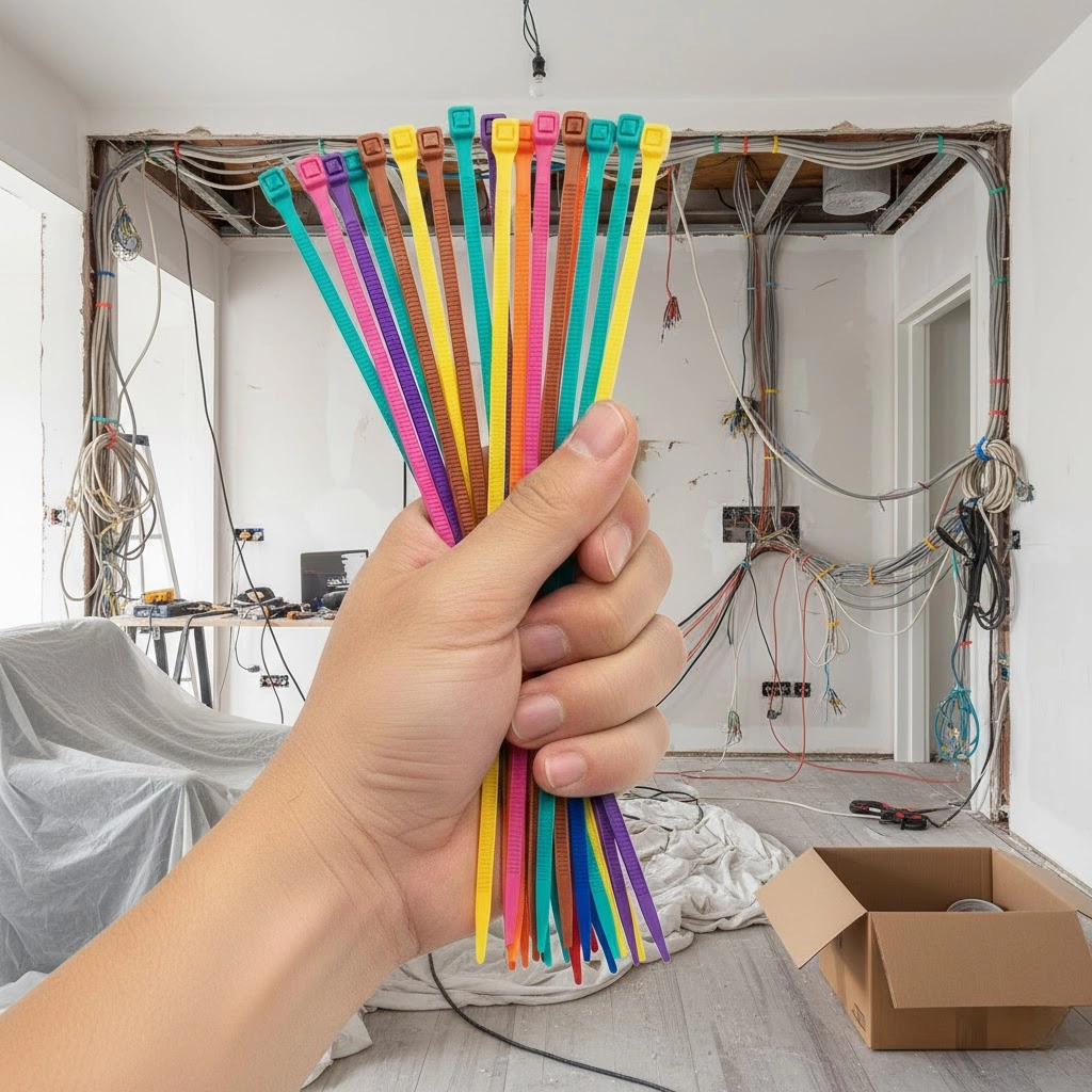 Стяжка кабельна APRO 8x400 салатова з низьким профілем замку