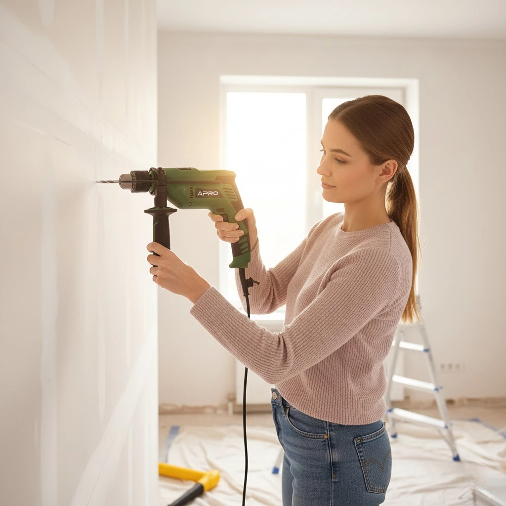 компактная и мощная ударная дрель APRO 13/600 К